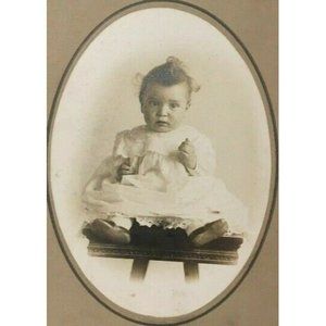Circa 1912 Photo Baby Girl In Dress Infant Vintage Antique Image